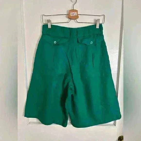 Adrienne Vittadini Linen Shorts in Dark Green Size 10 - Picture 5 of 8